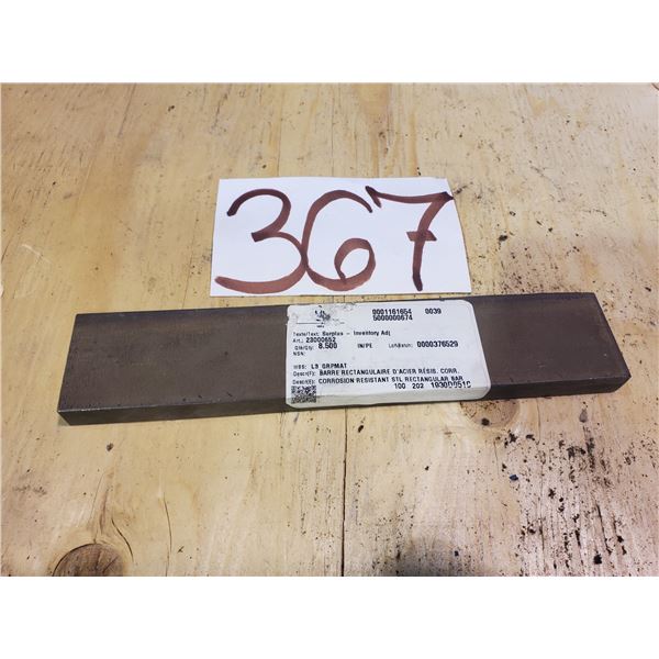 Corrosion resistant Steel Bar 8"1/2 x 1/2" x 1"3/4