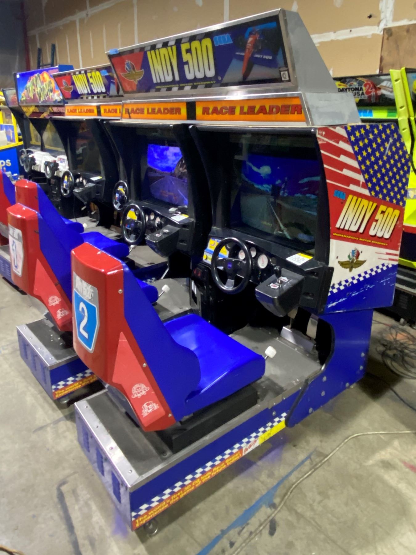 Sega Indy 500 Side By Side Race Arcade with Topper