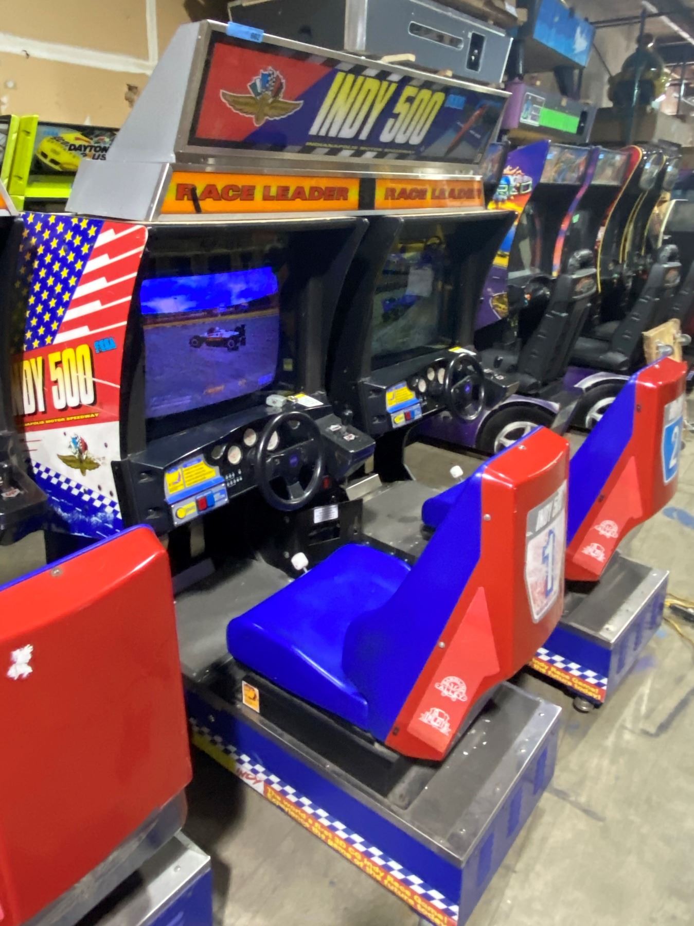Sega Indy 500 Side By Side Race Arcade with Topper