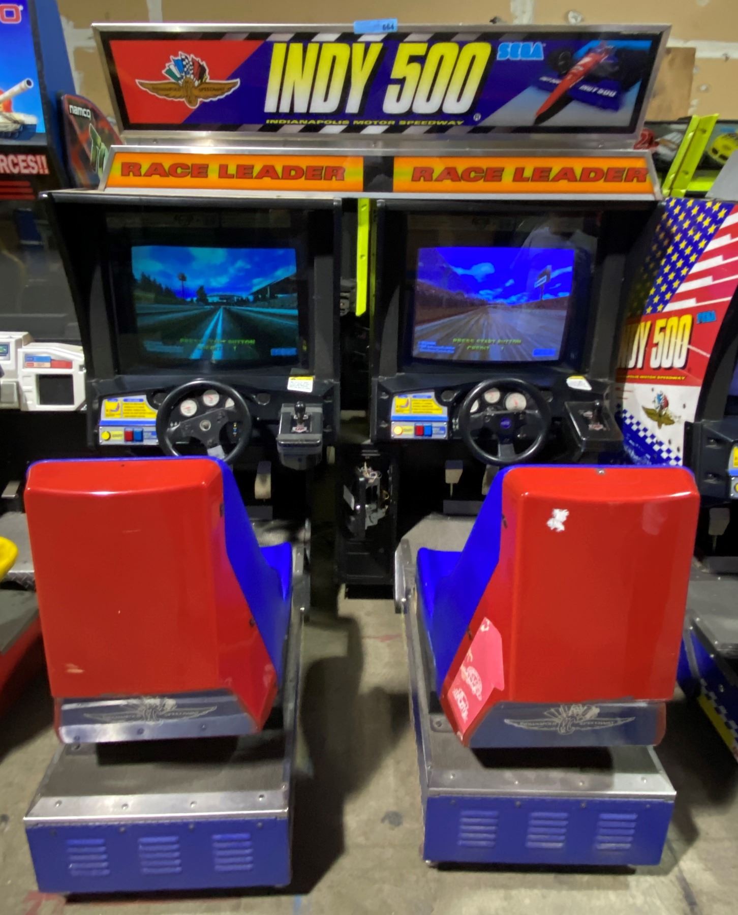 Sega Indy 500 Side By Side Race Arcade with Topper