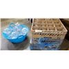 Image 1 : 3 trays of punch bowl glasses and glass cups