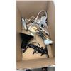 Image 2 : Box of clip-on light, vintage reading lights and more
