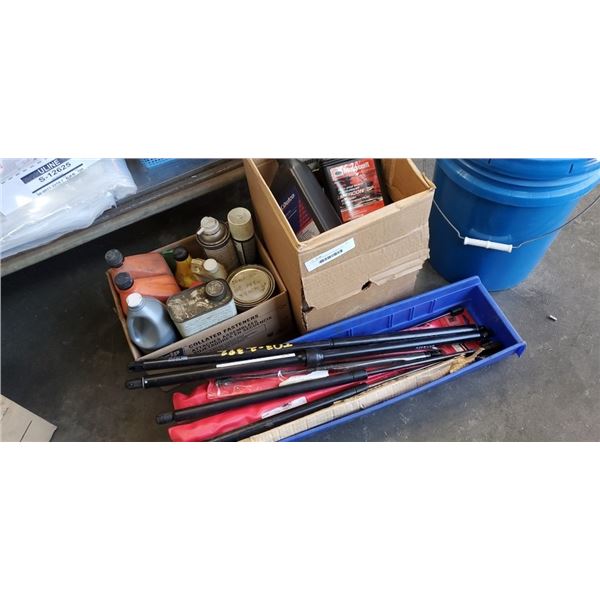 Lot of various Automotive fluids and struts