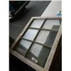 Image 2 : LOT OF 6 VINTAGE WOOD FRAMED WINDOWS WITH GLASS - 4 WITH BROKEN OR MISSING PANELS, 6 REPLACEMENT PAN