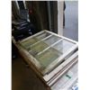 Image 3 : LOT OF 6 VINTAGE WOOD FRAMED WINDOWS WITH GLASS - 4 WITH BROKEN OR MISSING PANELS, 6 REPLACEMENT PAN