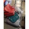 Image 1 : SAMSONITE HARD CASE LUGGAGE, VINTAGE LEATHER 2 PIECE LUGGAGE AND GREEN BAG
