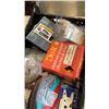 Image 2 : TRAY OF SHOP HARDWARE, DORE SEAL, RENOVATION SUPPLIES