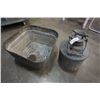 Image 1 : HEAVY GALVANIZED LIDDED PAIL AND GALVANIZED BUCKET