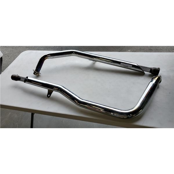 2 Motorcycle exhaust pipes and baffles