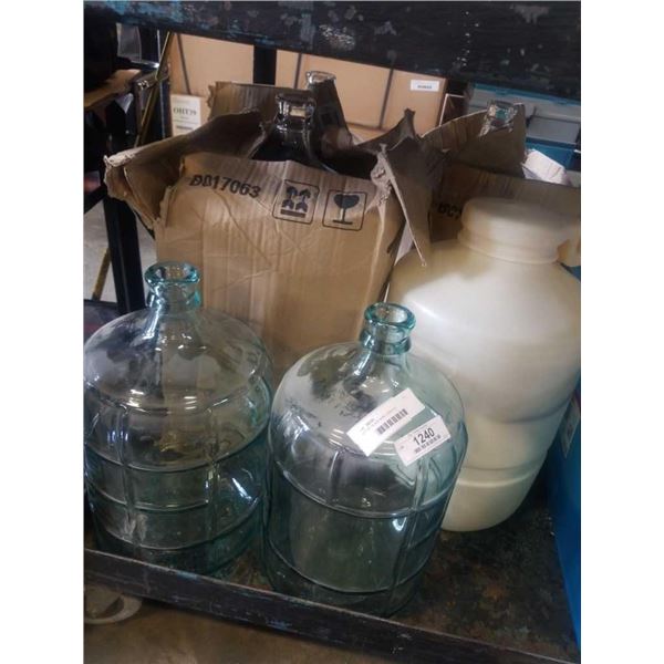 LOT OF GLASS WINE CARBOYS