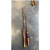 Image 1 : Antique split cane and vintage 2 piece casting rods