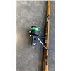 Image 2 : Vintage Eagle Claw 8 and a half foot favourite two-piece rod with damn quick 441-n reel