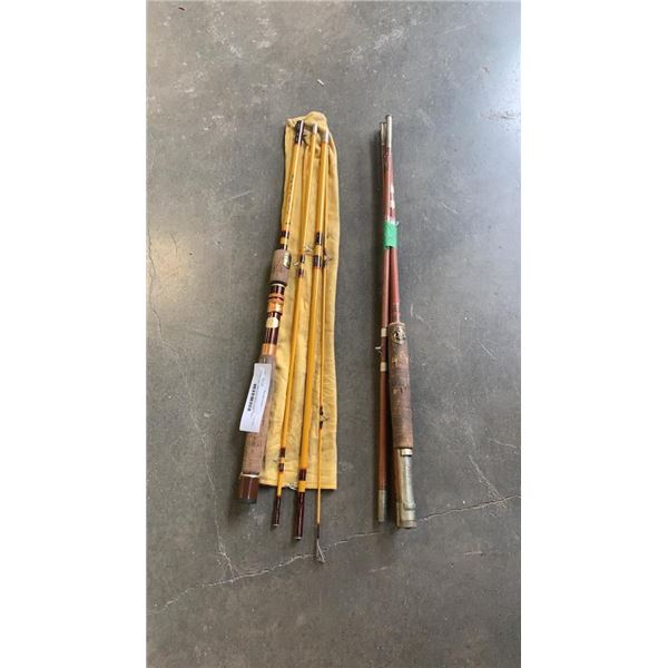 Vintage Eagle Claw Sports West custom Packer 7 1/2 foot 4 piece fly rod as new and vintage Eagle Cla