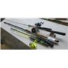 Image 1 : Lot of five fishing rods and three reels