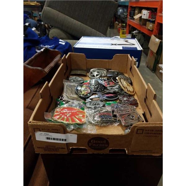 Box of belt buckles