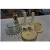 Image 1 : BELLEEK CUP AND SAUCER, GRUNDA DUTCH CUP AND SAUCER, 2 CANDLE HOLDER FIGURES, OYSTER CLAM DISH AND