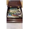 Image 3 : VINTAGE STYLE LAP WRITING DESK W/ POSTCARDS AND PHOTO ALBUMS