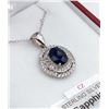 Image 3 : STERLING SILVER PENDANT AND CHAIN SET W/ NATURAL SAPPHIRE AND CZ W/ APPRAISAL $915