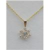 Image 1 : 10KT YELLOW PENDANT W/ STERLING SILVER GOLD PLATED CHAIN SET W/ AQUAMARINE GEMSTONE AND CZ W/ APPRAI