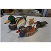 Image 1 : 4 PAINTED DUCK FIGURES - ONE WOOD
