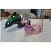Image 1 : BLUE MOUNTAIN DOLPHIN AND PURPLE GLASS SWAN