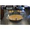 Image 1 : 3 PIECE GLASSTOP COFFEE TABLE SET - COFFEE 50 INCHES X 33.5 X 20 TALL