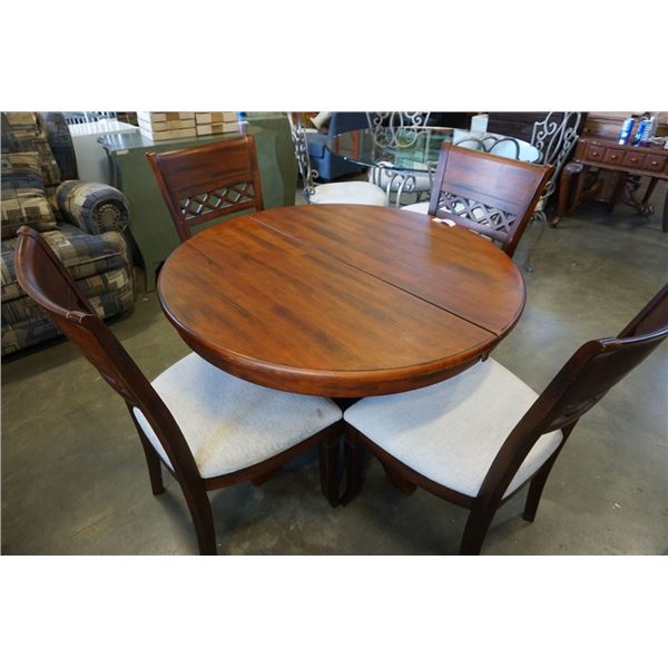 ROUND PEDESTAL BASE DINING TABLE WITH 4 CHAIRS