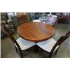 Image 1 : ROUND PEDESTAL BASE DINING TABLE WITH 4 CHAIRS