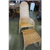 Image 1 : WICKER CHAIR AND OTTOMAN