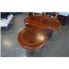 Image 1 : OVAL INLAID COFFEE TABLE AND SIDE TABLE