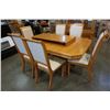 Image 1 : OAK DINING TABLE WITH LEAF AND 6 CHAIRS
