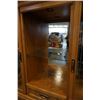 Image 8 : OAK 2 PIECE WOOD AND GLASS CHINA CABINET - 57 INCHES WIDE X 17 DEEP X 77.5 TALL