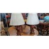 Image 1 : Pair of vintage Wooden base table lamps