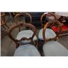 Image 3 : 4 ANTIQUE BALLOON BACK CHAIRS