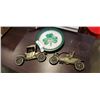 Image 1 : GUINNESS CLOCK AND 2 METAL CAR PLAQUES