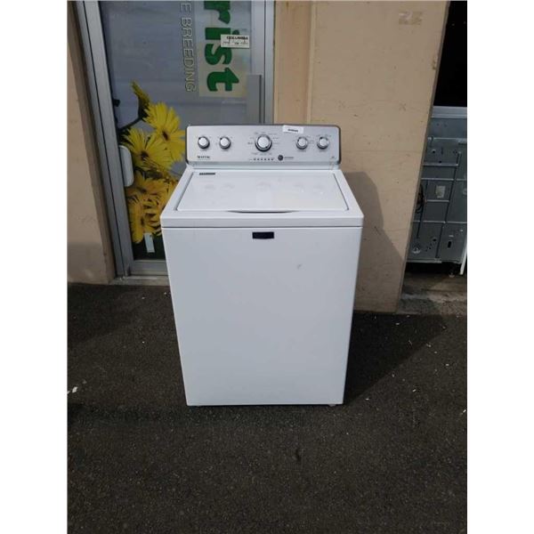 MAYTAG STAINLESS AND WHITE COMMERCIAL TECHNOLOGY HE WASHER - TESTED AND WORKING