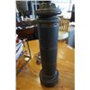 Image 2 : Metal and leather wine rack and leather lamp with bulbs