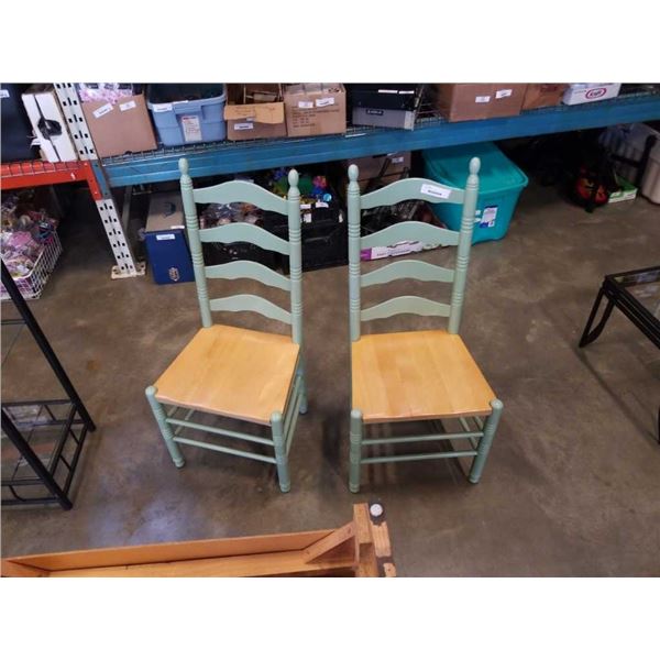 2 WOOD DINING CHAIRS