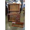 Image 1 : Wooden Mountain Honey magazine rack and carved towel holder