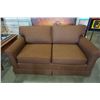 Image 1 : BROWN UPHOLSTERED LOVESEAT - 59 INCHES WIDE