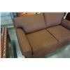 Image 2 : BROWN UPHOLSTERED LOVESEAT - 59 INCHES WIDE