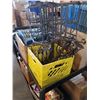 Image 1 : Decorative metal wine rack and crate of decorative metal candle holders