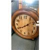 Image 2 : WOOD FRAMED WALL CLOCK AND WOOD MIRROR COAT HANGER