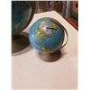 Image 2 : Vintage world globe with Globe coin bank and vintage case