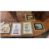 Image 1 : 4 SMALL PRINTS AND PAINTINGS AND TILE CLOCK