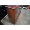 Image 4 : Brown wooden glass door display case with door lock and key 44"L x 28"H X 12"D