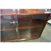 Image 9 : Brown wooden glass door display case with door lock and key 44"L x 28"H X 12"D