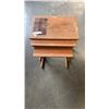 Image 1 : 3 PIECE TEAK NESTING ENDTABLE SET