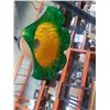 Image 5 : GLASS SHADE FLOWER TABLE LAMP AND GLASS SHELL TURTLE LAMP