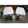 Image 1 : PAIR OF WHITE PAINTED ENDTABLES - 18 INCHES WIDE X 28 DEEP X 22 TALL